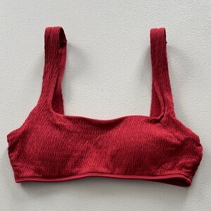 Aerie rust Ribbed swim bikini top scoop neck women’s small